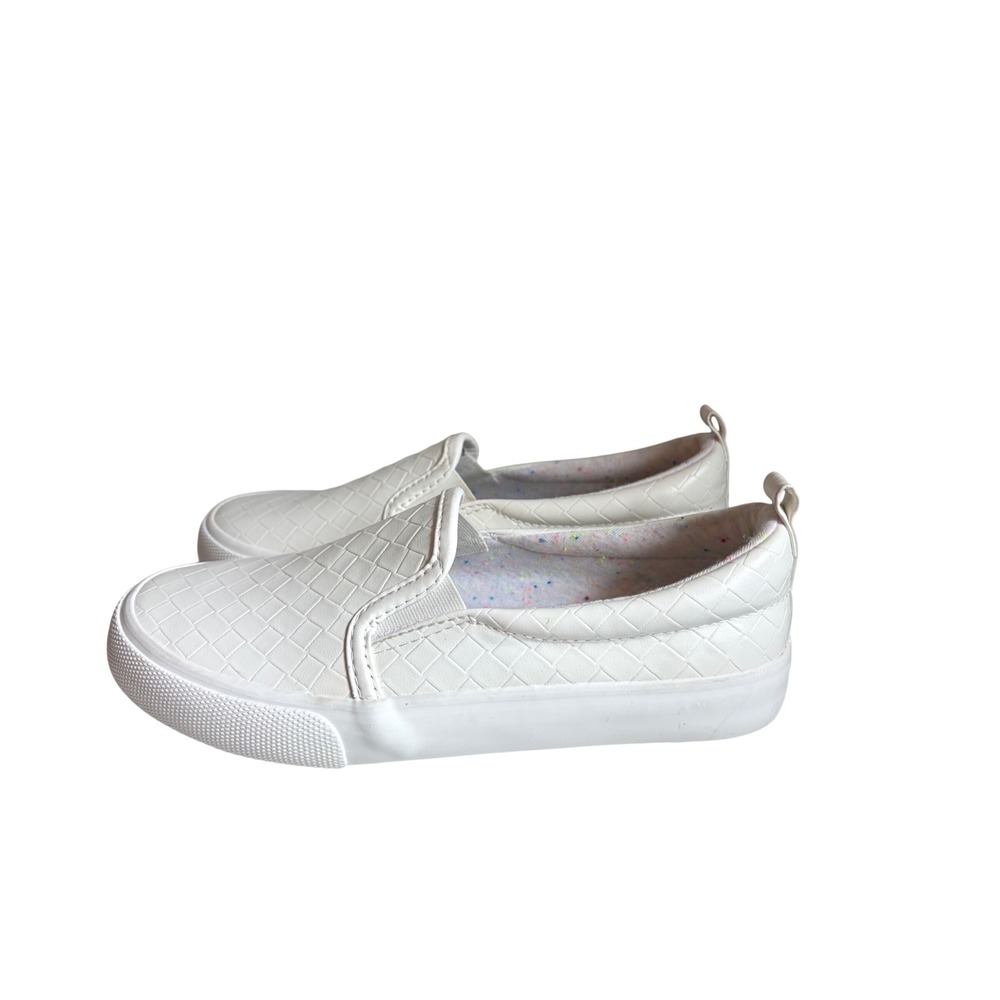 Cat & Jack Kids White Woven Slip On Sneakers Shoes Size 3 Kids
